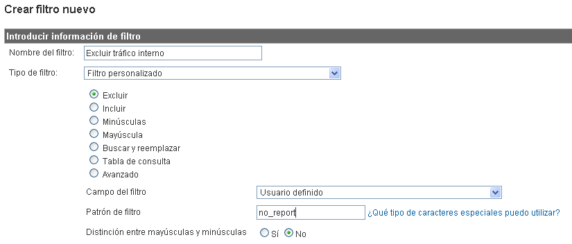 filtros en google analytics